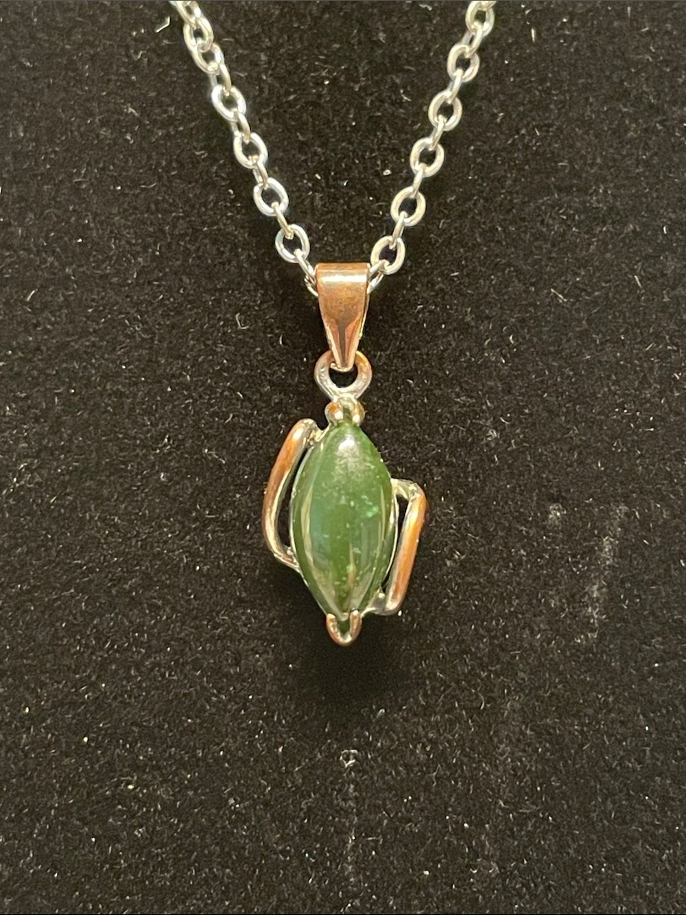 Green Gemstone Pendant Necklace - Women Jewelry